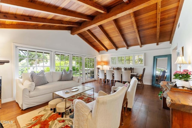2210 Brambling Ln, Pasadena, CA 91107 - living room with wooden ceiling and hardwood / wood-style flooring