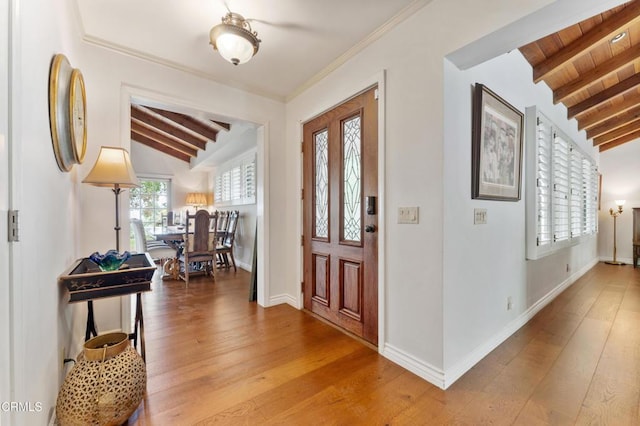 2210 Brambling Ln, Pasadena, CA 91107 - entrance foyer featuring light wood finished floors and wood ceiling