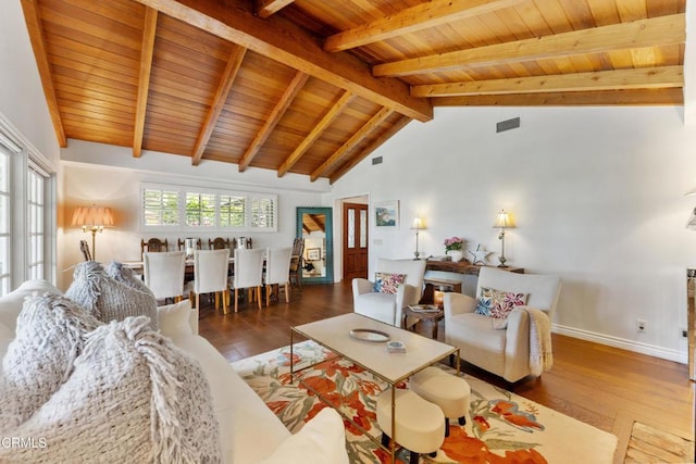 2210 Brambling Ln, Pasadena, CA 91107 - living room with wood ceiling and hardwood / wood-style floors