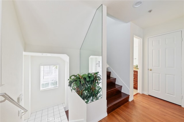 1707 Pepper St Unit A, Alhambra, CA 91801 - foyer featuring stairway and light wood-type flooring