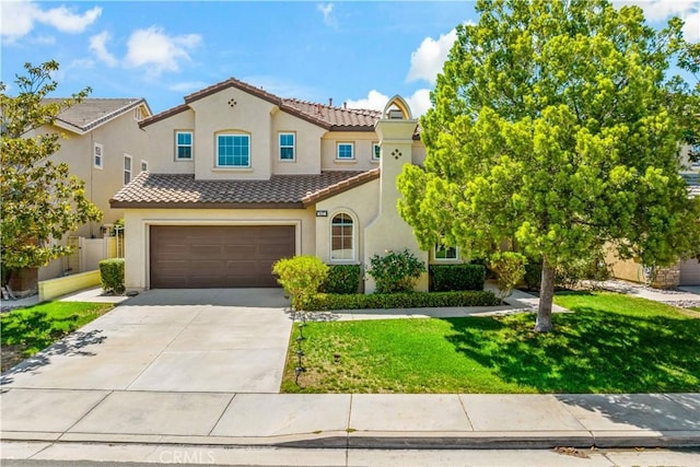 4127 Poplar Cir, Lake Elsinore, CA 92530 - view of front of house with a tile roof, stucco siding, driveway, and an attached garage