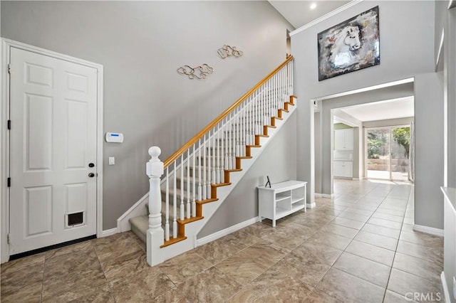 4127 Poplar Cir, Lake Elsinore, CA 92530 - entryway featuring stairs and a high ceiling