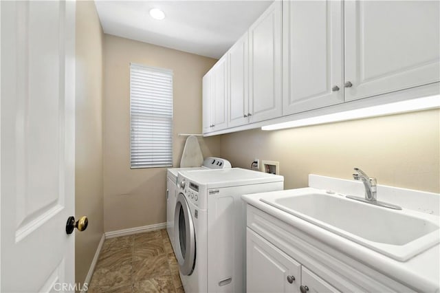 4127 Poplar Cir, Lake Elsinore, CA 92530 - washroom with cabinet space, washer and dryer, and recessed lighting