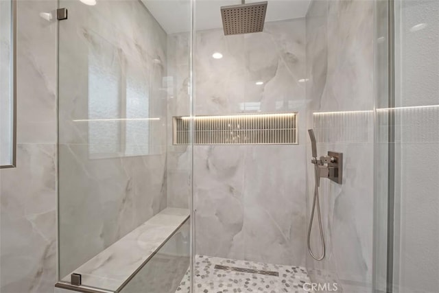 5437 Via Carrizo, Laguna Woods, CA 92637 - bathroom with a marble finish shower