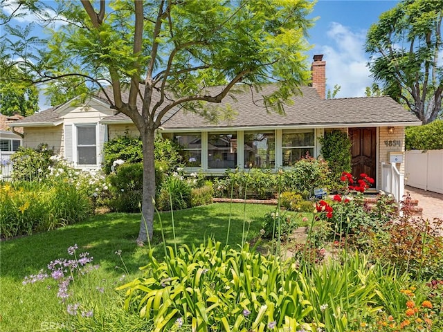 4854 Ranchito Ave, Sherman Oaks, CA 91423 - view of front of house with a chimney and roof with shingles