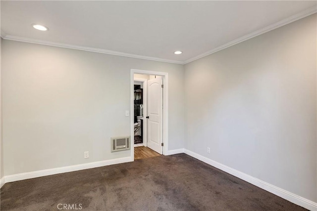 3605 W Hidden Ln Unit 307, Rolling Hills Estates, CA 90274 - empty room with carpet, baseboards, ornamental molding, and recessed lighting