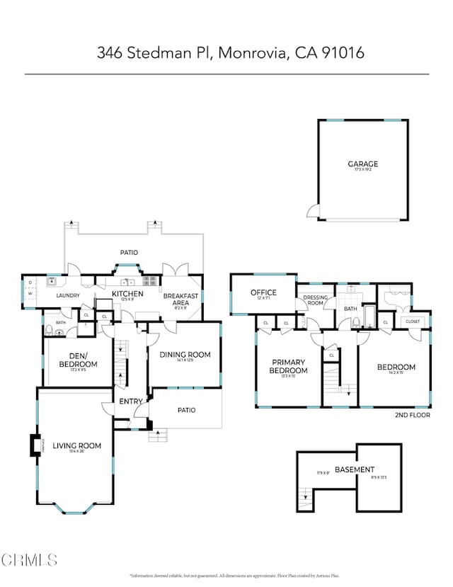 346 Stedman Pl, Monrovia, CA 91016 - view of floor plan / room layout