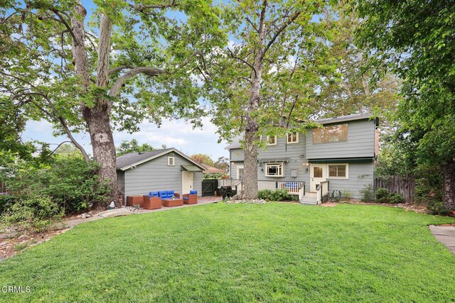 346 Stedman Pl, Monrovia, CA 91016 - back of property with an outdoor living space and a deck