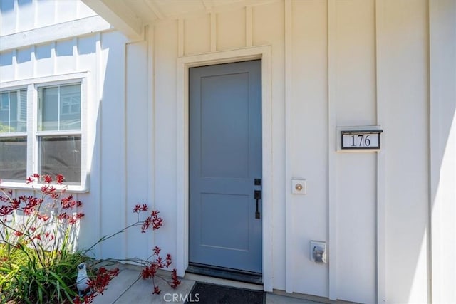 176 Tango Way, San Luis Obispo, CA 93401 - doorway to property with board and batten siding