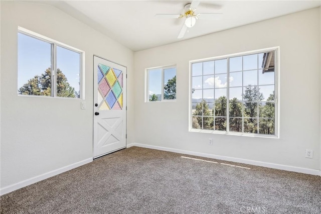 1850 Pond, Big Bear City, CA 92314 - empty room featuring carpet floors, baseboards, and a ceiling fan