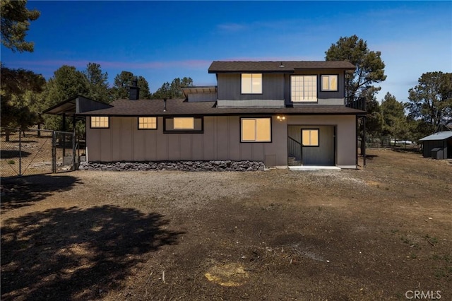 1850 Pond, Big Bear City, CA 92314 - view of back of property at dusk