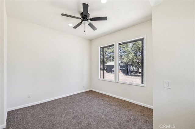 1850 Pond, Big Bear City, CA 92314 - carpeted spare room featuring baseboards, a ceiling fan, and recessed lighting