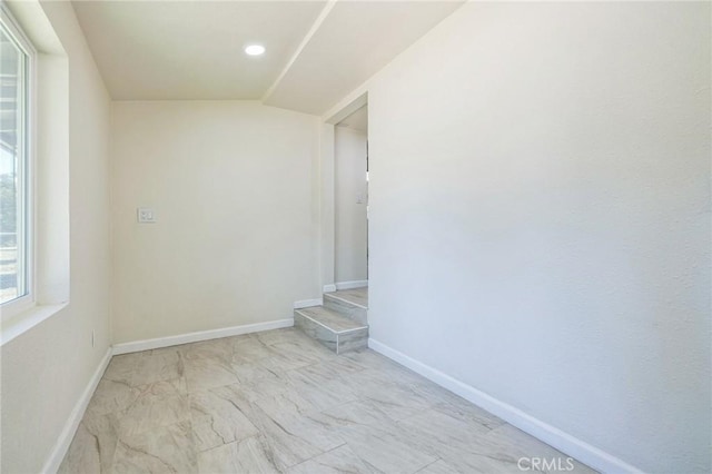 1850 Pond, Big Bear City, CA 92314 - empty room with baseboards, marble finish flooring, and recessed lighting
