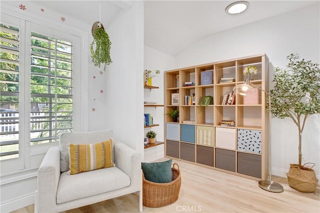4901 Ethel Ave, Sherman Oaks, CA 91423 - living area featuring vaulted ceiling and wood finished floors