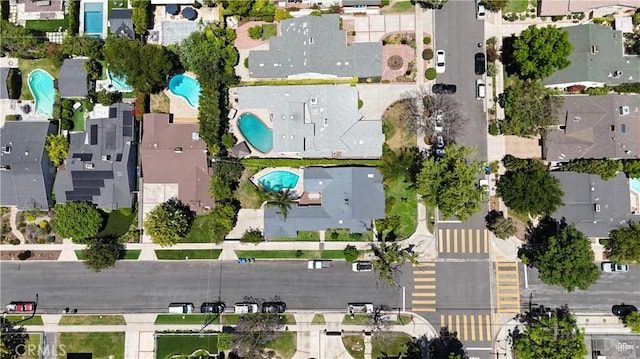 4901 Ethel Ave, Sherman Oaks, CA 91423 - aerial view of property's location featuring a pool area and nearby suburban area