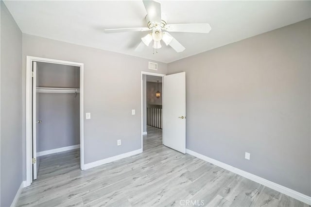6114 Sard St, Rancho Cucamonga, CA 91701 - unfurnished bedroom with wood finished floors, baseboards, a closet, and ceiling fan