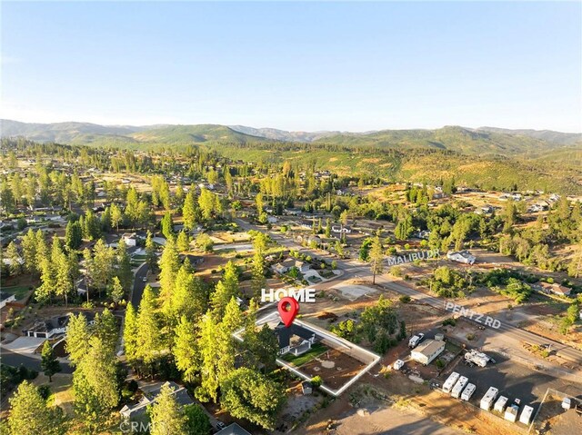4956 Malibu Dr, Paradise, CA 95969 - aerial overview of property's location with a mountainous background