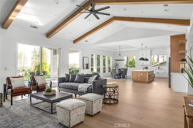 4956 Malibu Dr, Paradise, CA 95969 - living room featuring ceiling fan, light wood finished floors, and recessed lighting