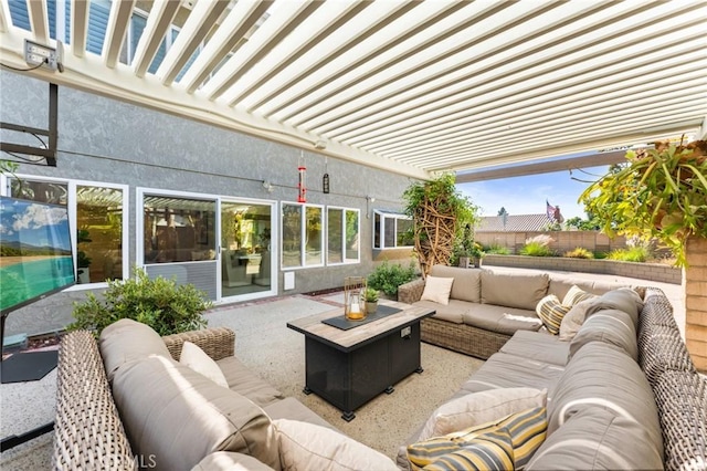5291 Strasbourg Ave, Irvine, CA 92604 - view of patio / terrace with an outdoor living space and a pergola