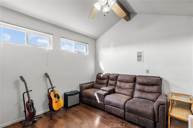 19852 Sandpiper Pl Unit 96, Newhall, CA 91321 - living room featuring ceiling fan and dark wood-style floors