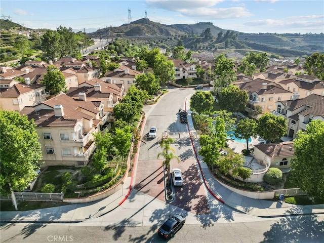 19852 Sandpiper Pl Unit 96, Newhall, CA 91321 - aerial overview of property's location featuring nearby suburban area and a mountain backdrop