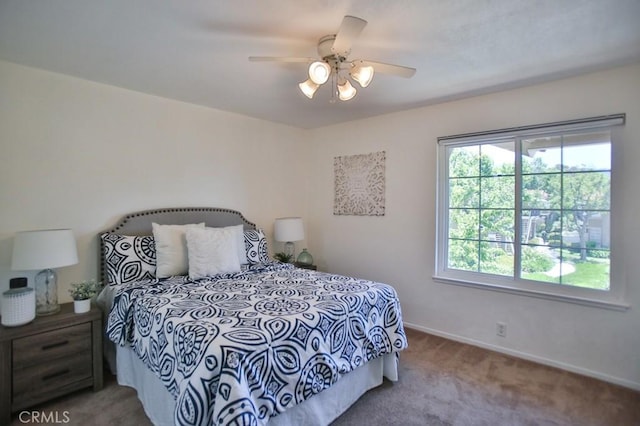 45 Via Hermosa, Rancho Santa Margarita, CA 92688 - bedroom with carpet, baseboards, and a ceiling fan