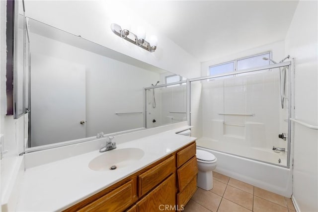 4231 Sage Ct, Palmdale, CA 93552 - full bathroom with vanity, toilet, washtub / shower combination, and tile patterned floors