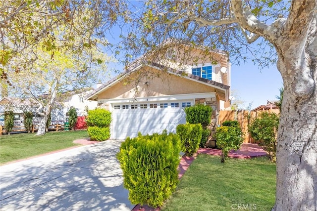 4231 Sage Ct, Palmdale, CA 93552 - view of front of home with driveway, stone siding, and a garage