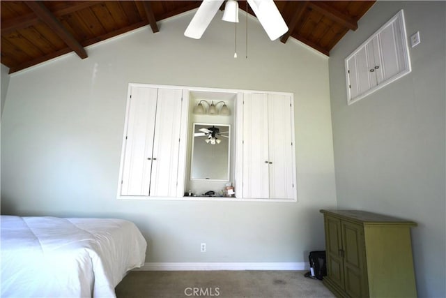 11514 Beverly Blvd, Whittier, CA 90601 - bedroom with wooden ceiling, carpet, and ceiling fan