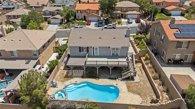 38701 Annette Ave, Palmdale, CA 93551 - aerial perspective of suburban area with a pool area