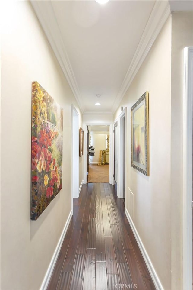 4508 Don Timoteo Dr, Los Angeles, CA 90008 - corridor with dark wood finished floors and crown molding