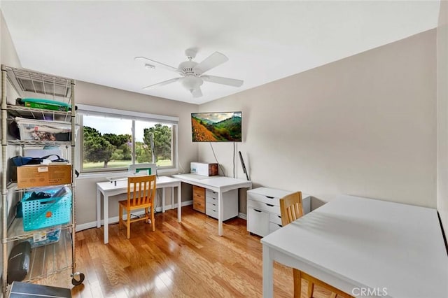 3595 Sego St, Irvine, CA 92606 - office area with wood finished floors and ceiling fan