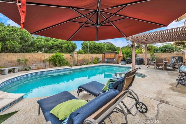 3595 Sego St, Irvine, CA 92606 - view of pool with a pergola, a fenced backyard, and a patio