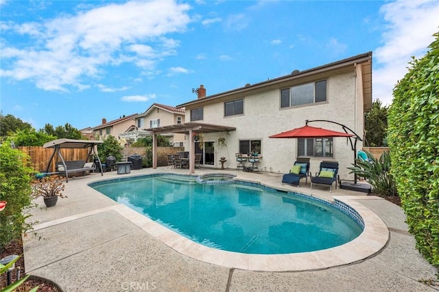 3595 Sego St, Irvine, CA 92606 - view of pool with a pergola, a patio area, and a pool with connected hot tub
