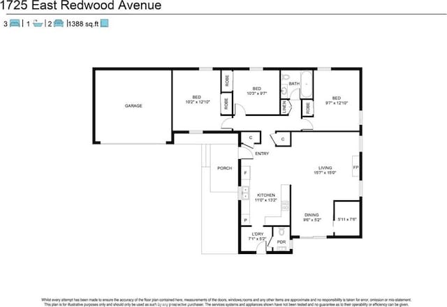1715 E Redwood Ave, Anaheim, CA 92805 - home floor plan