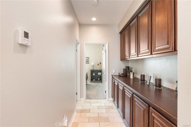 27840 Pointe Breeze Dr, Menifee, CA 92585 - hall with baseboards and recessed lighting