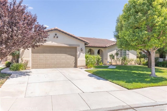 27840 Pointe Breeze Dr, Menifee, CA 92585 - mediterranean / spanish-style home featuring a tiled roof, stucco siding, and a garage