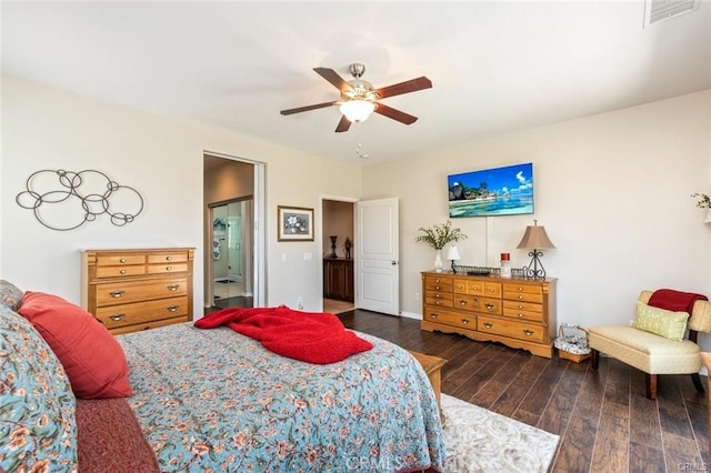 27840 Pointe Breeze Dr, Menifee, CA 92585 - bedroom with wood finished floors, ensuite bathroom, and a ceiling fan