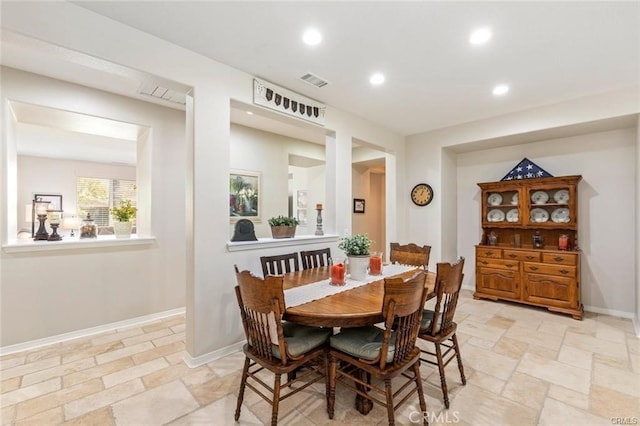 27840 Pointe Breeze Dr, Menifee, CA 92585 - dining room featuring recessed lighting and stone tile floors