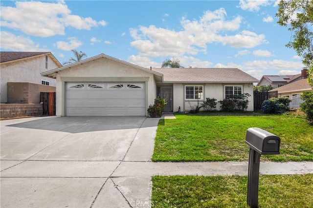 6859 Mango St, Rancho Cucamonga, CA 91701 - ranch-style house with stucco siding, a garage, and driveway