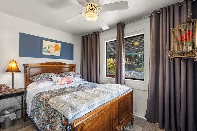 335 Rainbow Crest Rd, Fallbrook, CA 92028 - bedroom featuring wood finished floors, baseboards, and ceiling fan