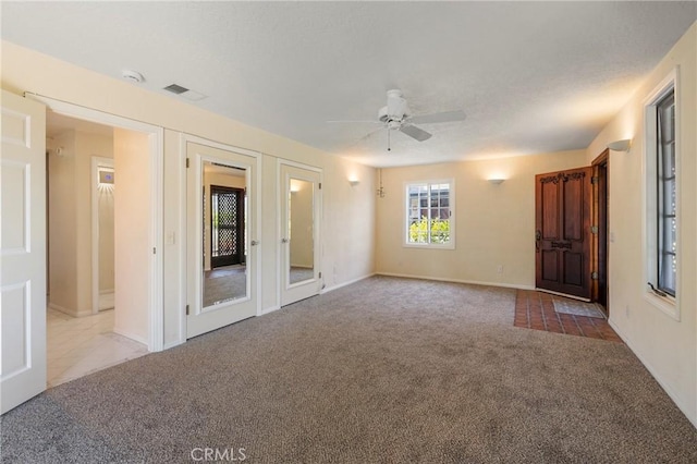 335 Rainbow Crest Rd, Fallbrook, CA 92028 - unfurnished room featuring carpet, ceiling fan, baseboards, french doors, and a smoke detector