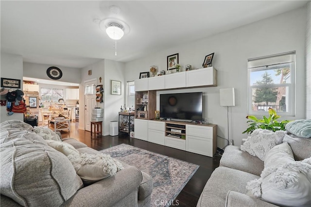 4819 Church St, Pico Rivera, CA 90660 - living area featuring healthy amount of natural light and dark wood-style flooring