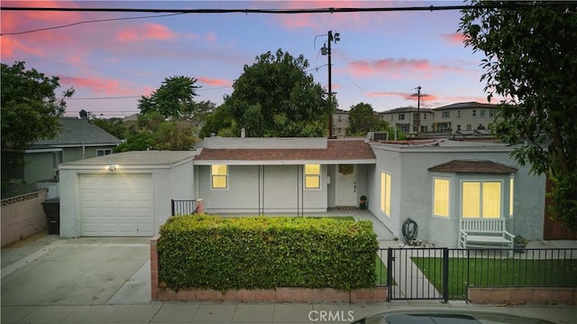 4819 Church St, Pico Rivera, CA 90660 - view of front of home with an attached garage, stucco siding, driveway, and a shingled roof