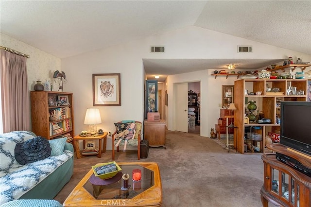 26181 Goldenwood St, Menifee, CA 92586 - living room featuring lofted ceiling and carpet