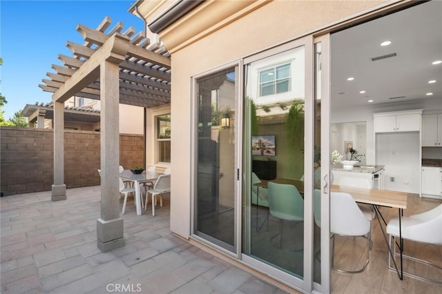 156 Barrow, Irvine, CA 92620 - view of patio / terrace featuring outdoor dining area and a pergola