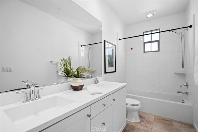156 Barrow, Irvine, CA 92620 - bathroom with toilet, double vanity, and shower / bathtub combination