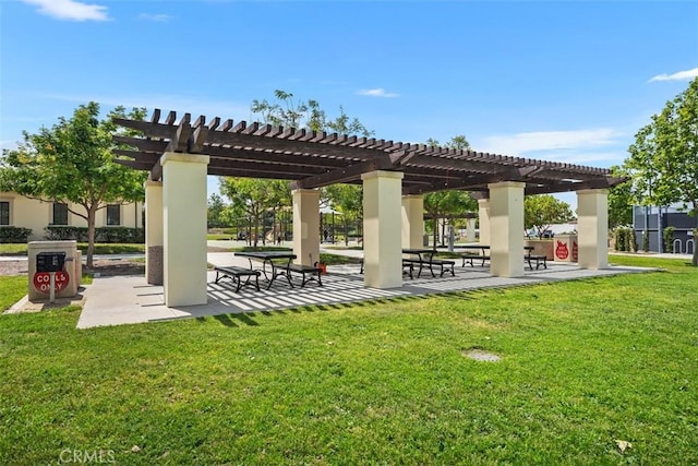 156 Barrow, Irvine, CA 92620 - view of property's community with a yard and a pergola