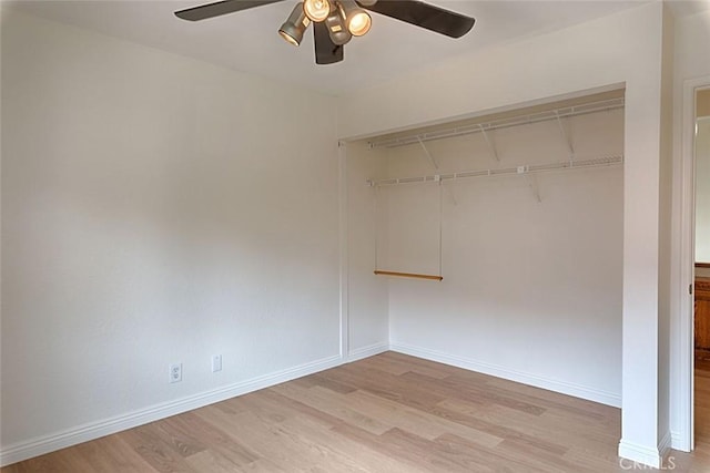24650 Via Melinda, Yorba Linda, CA 92887 - empty room featuring ceiling fan, light wood finished floors, and baseboards