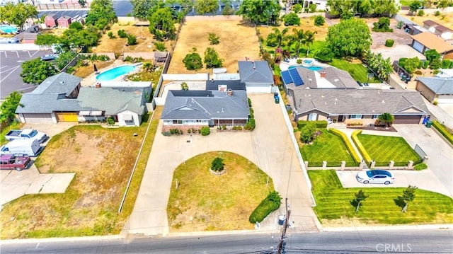 7236 Hellman Ave, Rancho Cucamonga, CA 91701 - aerial perspective of suburban area with a pool